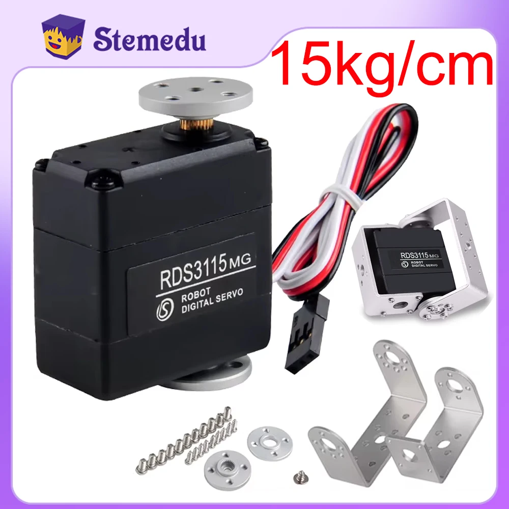 RDS3115MG Robot Cyfrowy serwomechanizm 180/270 °   15KG dwuosiowy serwomotor z metalową przekładnią do modelu RC samochodu łodzi samolotu ramienia robota