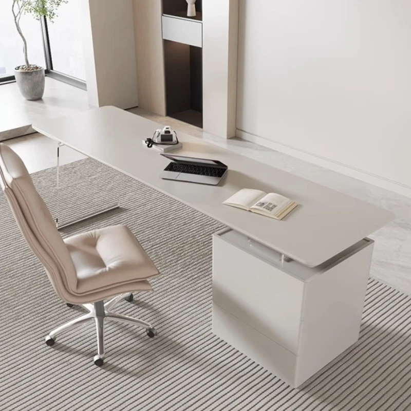 Scrivania da ufficio bianca minimalista, camera da letto, scrittura, scrivania direzionale squisita, moderna scrivania per laptop, mobili da viaggio Meuble