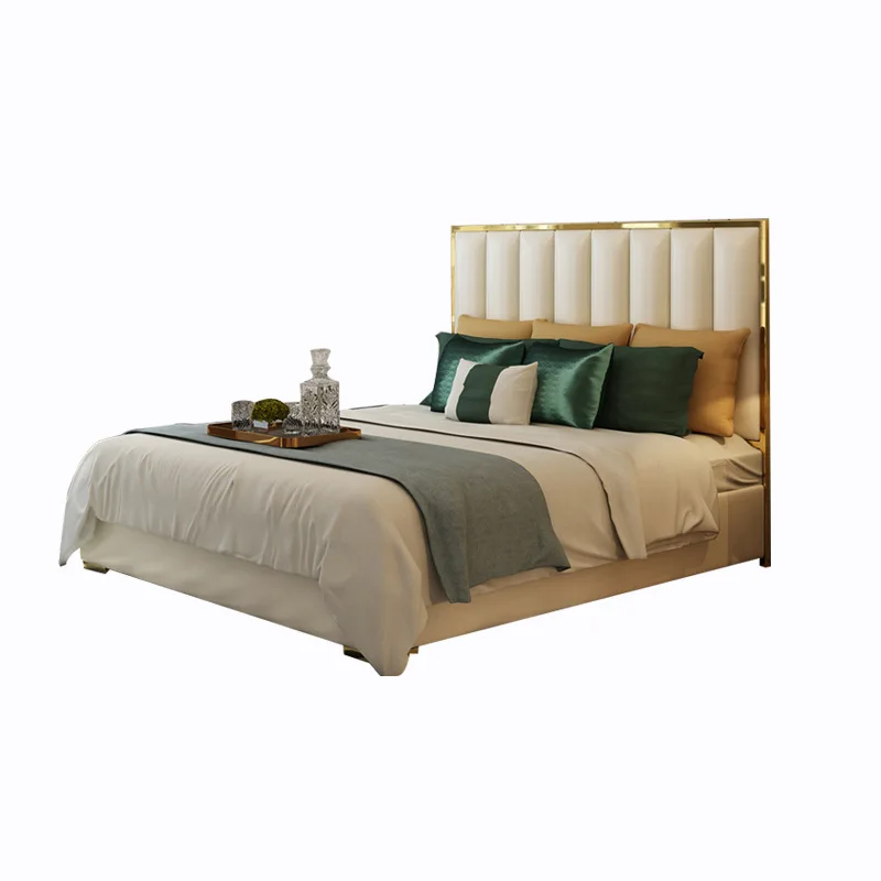 

Light luxury leather bed double air pressure pneumatic high box 1.5 small apartment simple modern soft bed
