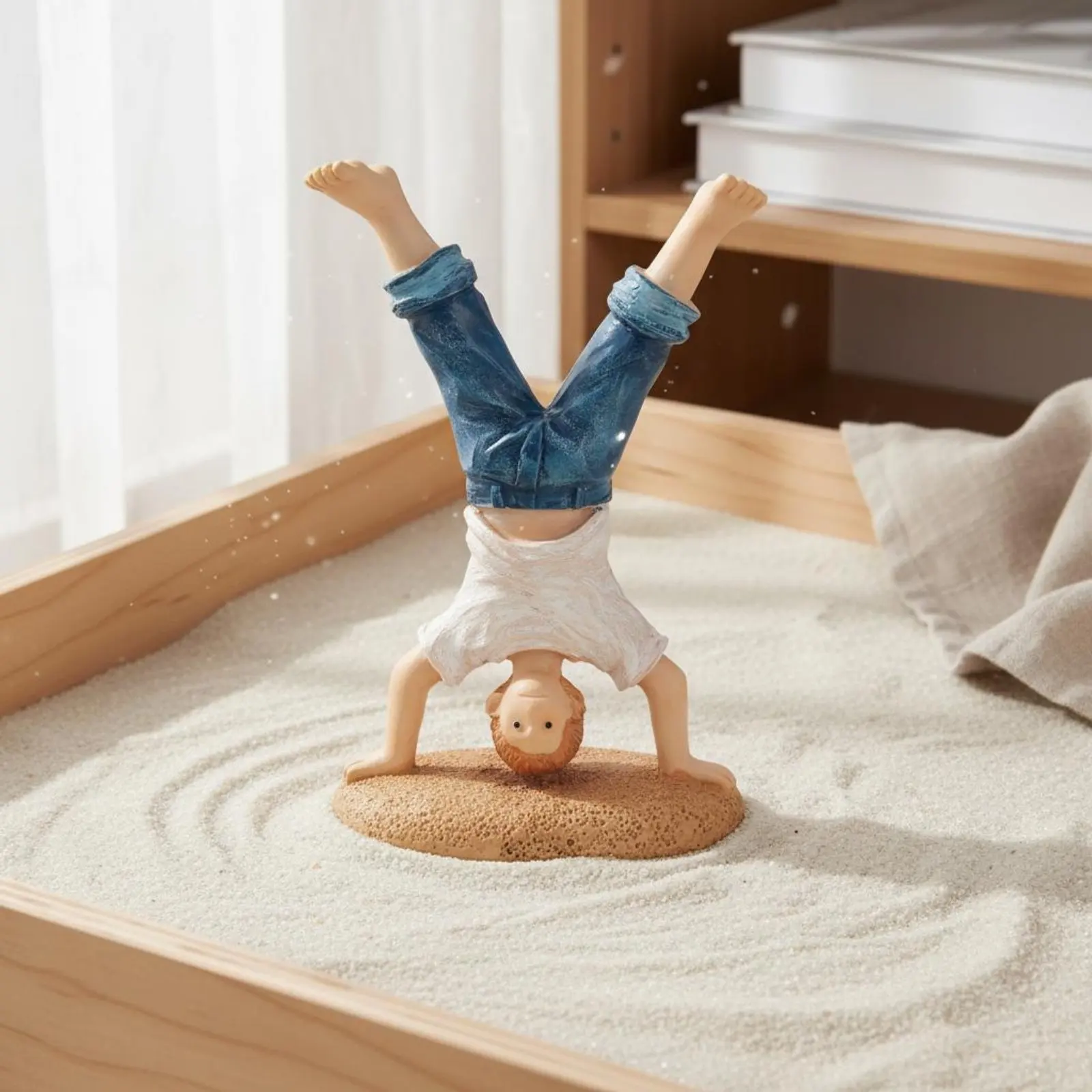 sandplay-therapeutic-figure-detailed-craftsmanship-handstand-boy-figurine-upside-down-person-statue-resin-material