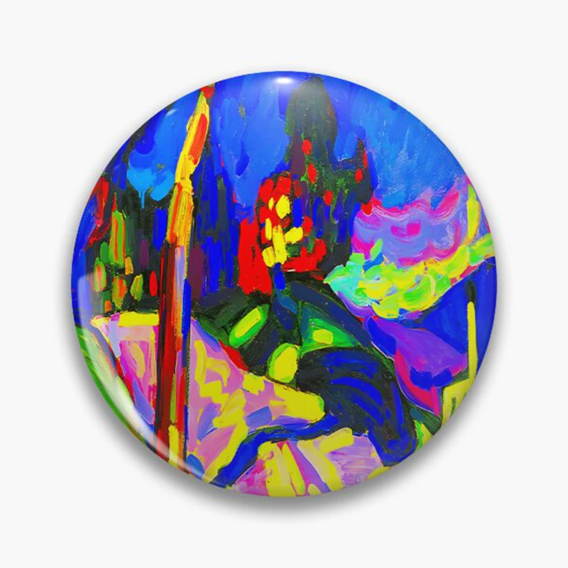 Broche Géométrique Colorée de la Série Artistique Wassily Kandinsky, Danemark ge Eugène, Décoration de Sac à Dos, Broches Esthétiques pour GérGifts, 58mm