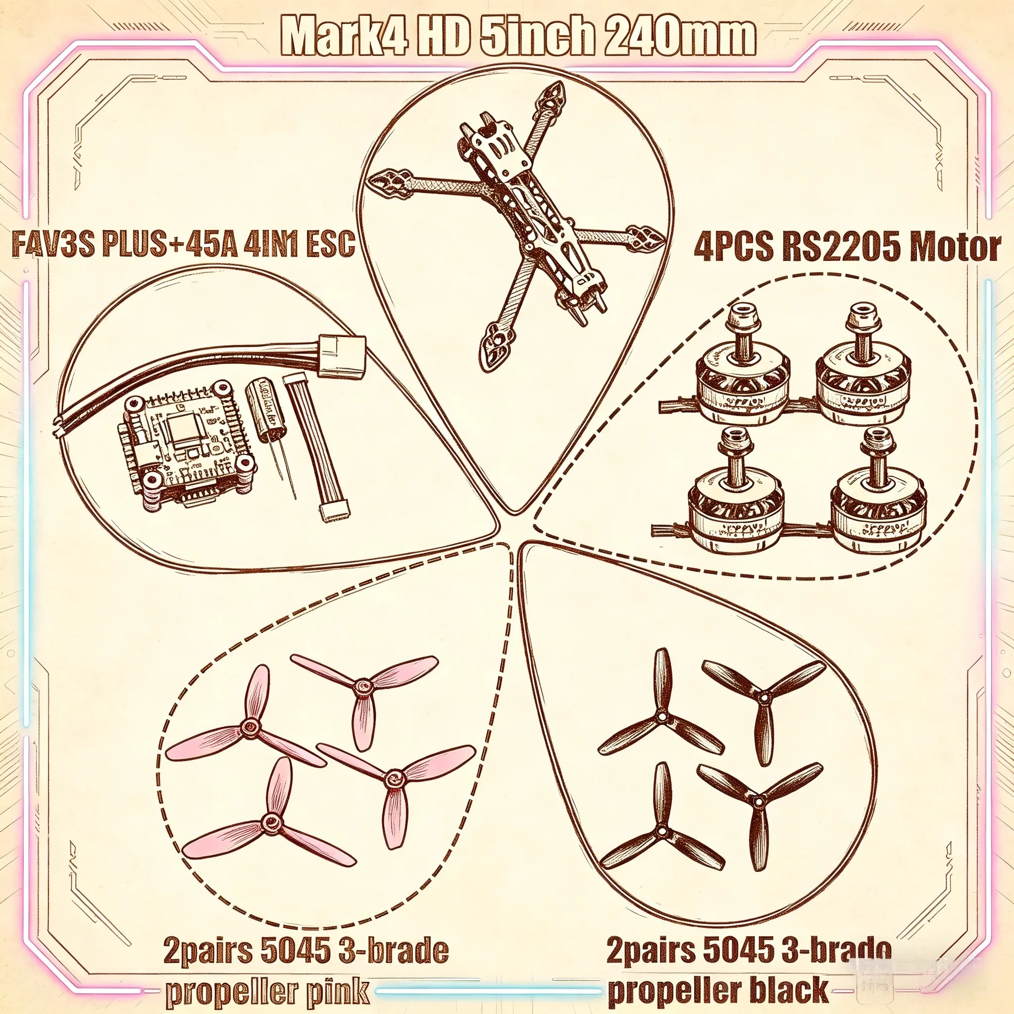 

Полетный контроллер HanNiu F4V3S PLUS MARK4-HD Mark 4 HD 5 дюймов 240 мм F4 V3 V3S FC для FPV-дронов и гоночных квадрокоптеров Betaflight INAV