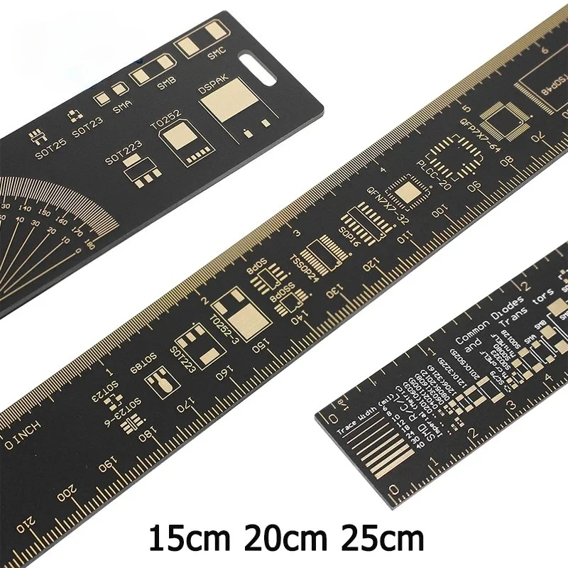 Linijka do PCB 15CM 20CM 25CM Wielofunkcyjne narzędzie pomiarowe Rezystor Kondensator Układ scalony IC SMD Dioda Tranzystor Obudowa PCB dla Arduino
