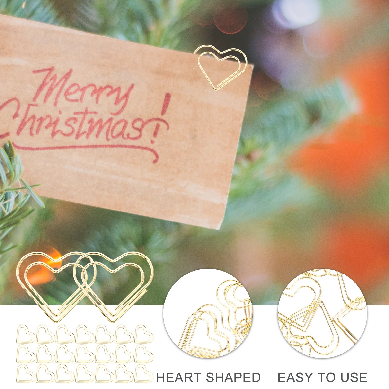 100 Uds Clips de papel en forma de corazón Clips de Metal para documentos suministros de papelería creativos accesorios de escritorio encuadernación de oficina de oro rosa