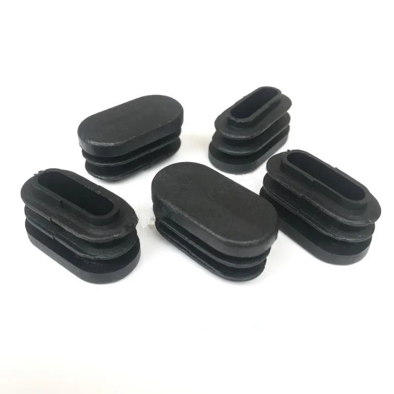Tappi per tappi di chiusura rettangolari ovali oblunghi Inserti per tubi in tubo nero bianco grigio Tappo per tappo Tappo in plastica per tubo per gamba della sedia