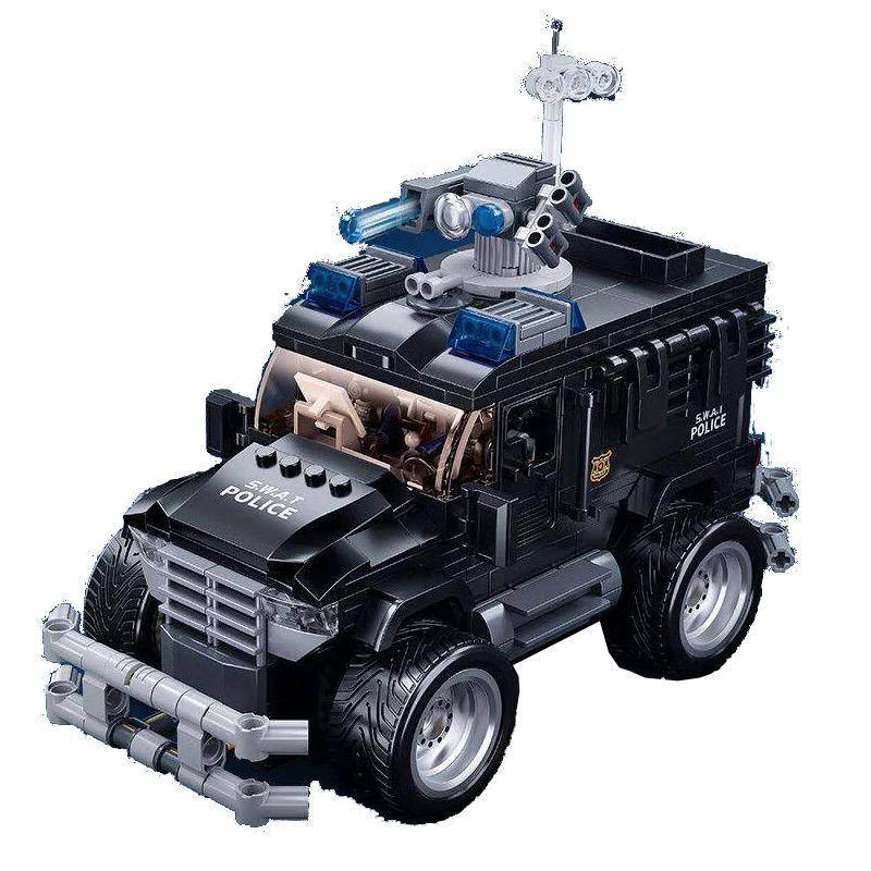 

412PCS Special Police Tiger Assault Vehicle Building Blocks MOC Car Model Brick Puzzle Toys Birthday Gift for Kid Adult Children