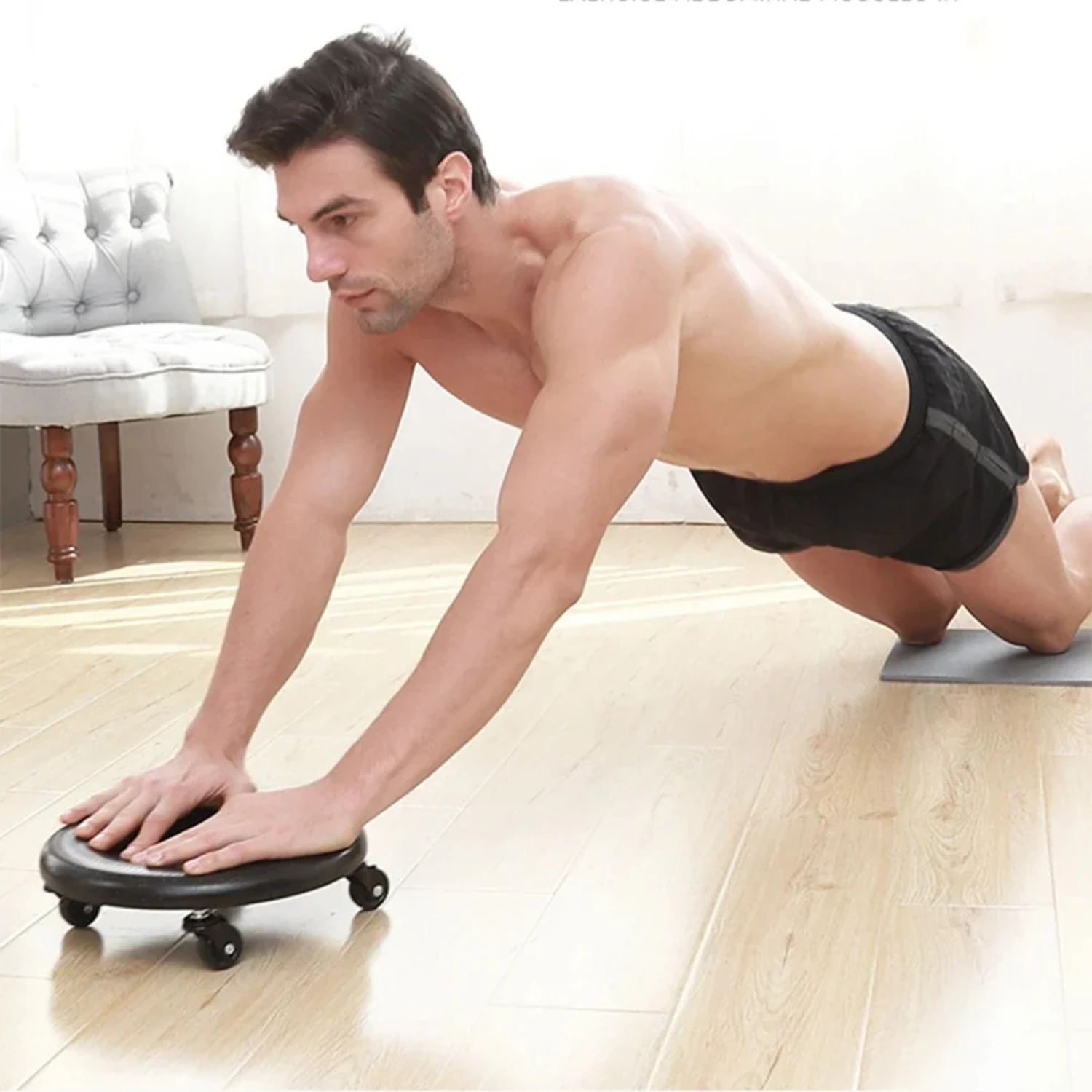 Ab Wheel Roller and Sliding Disc Abdominal Exerciser for Abs Trainer Bodybuilding Gym Equipment