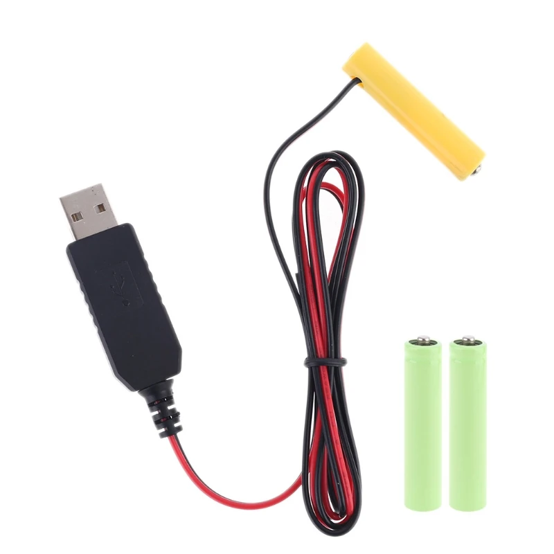 USB LR03 AAA Battery Eliminator Cable Can Replace  AA Battery for Christmas LED Light Walkie Talkie Accessories Dropship