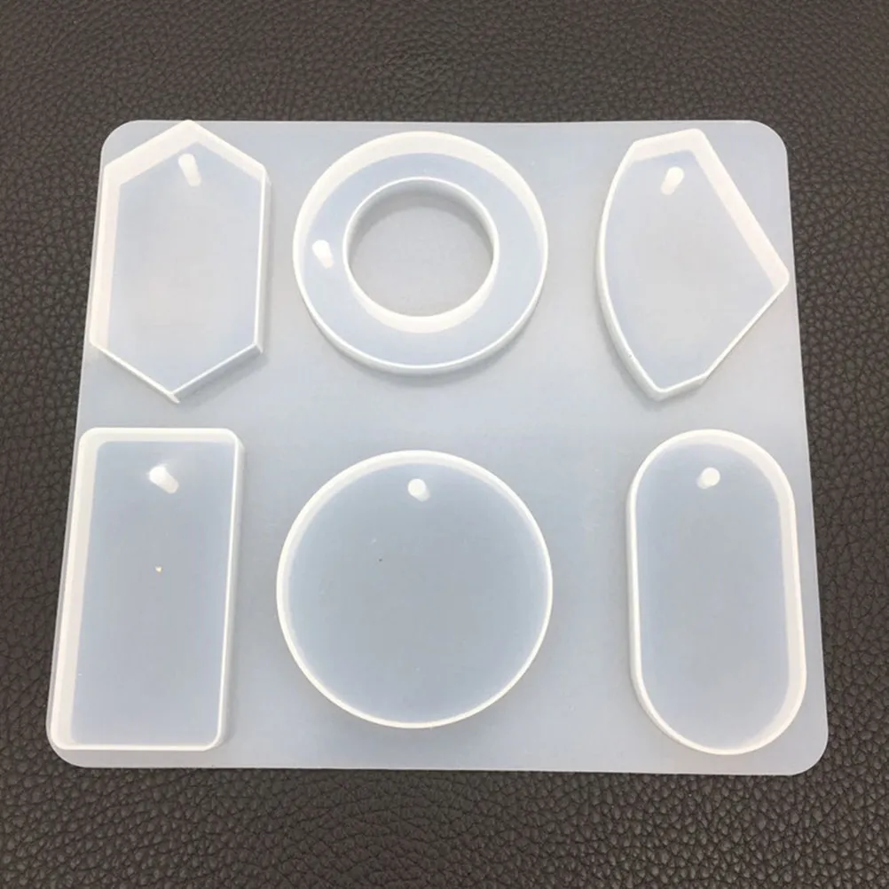 DIY Jewelry Silicone Resin Mould Set Flexible Reusable Pendant Mold with Built in Hanging Hole for Necklace Earring Bracelet