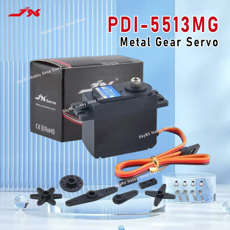 JX PDI-5513MG เซอร์โวมอเตอร์ดิจิตอลแรงบิดสูง 13 กก. 2BB เกียร์โลหะ สำหรับรถบังคับวิทยุ 1/10 1/18 เครื่องบิน หุ่นยนต์ เรือ