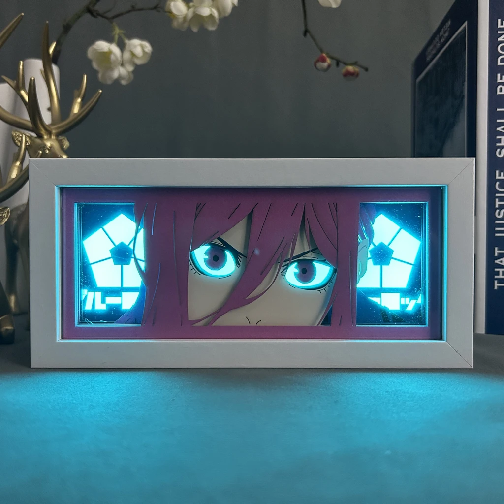 

Anime Figures Light Box Blue Lock Chigiri Eye Face For Room Decoration Manga Paper Cut Desk Led Night Lamp Blue Lock Lightbox