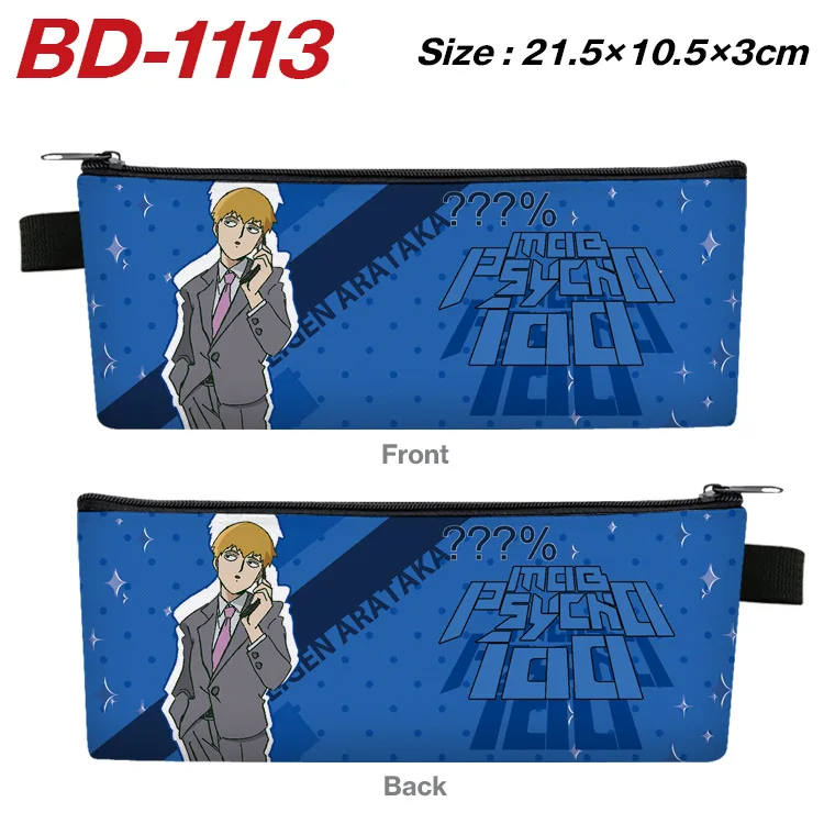 Mob Psycho 100 tas penyimpanan Pensil portabel kartun Anime tas alat tulis siswa