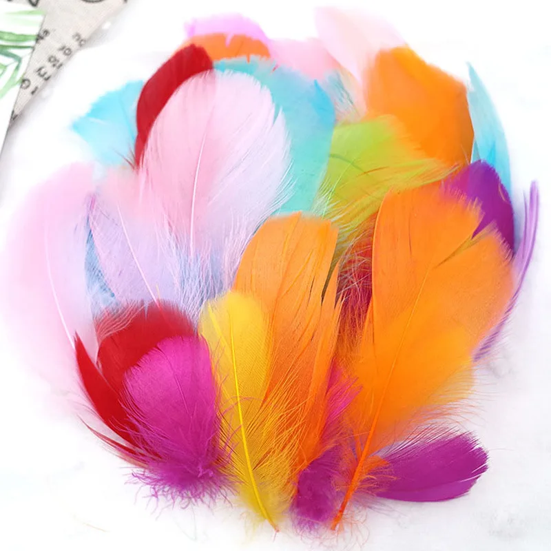 50 sticks Easter Kindergarten DIY Colorful Feather Craft Decoration for Children Creative Art Class Party Supply
