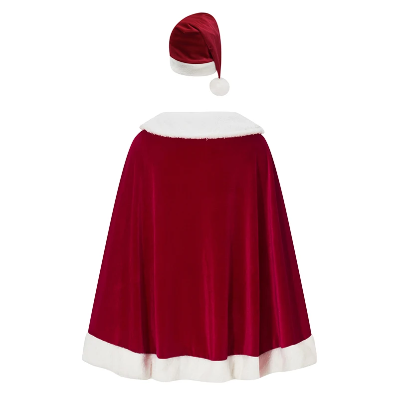 Costume natalizio Listenwind per donna Deluxe Santa scialle Poncho Party Cape Holiday Cosplay Outfit