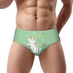 Custom Marie Cat Painting Men's Briefs Panties Mens Stretch Underwear Underpants