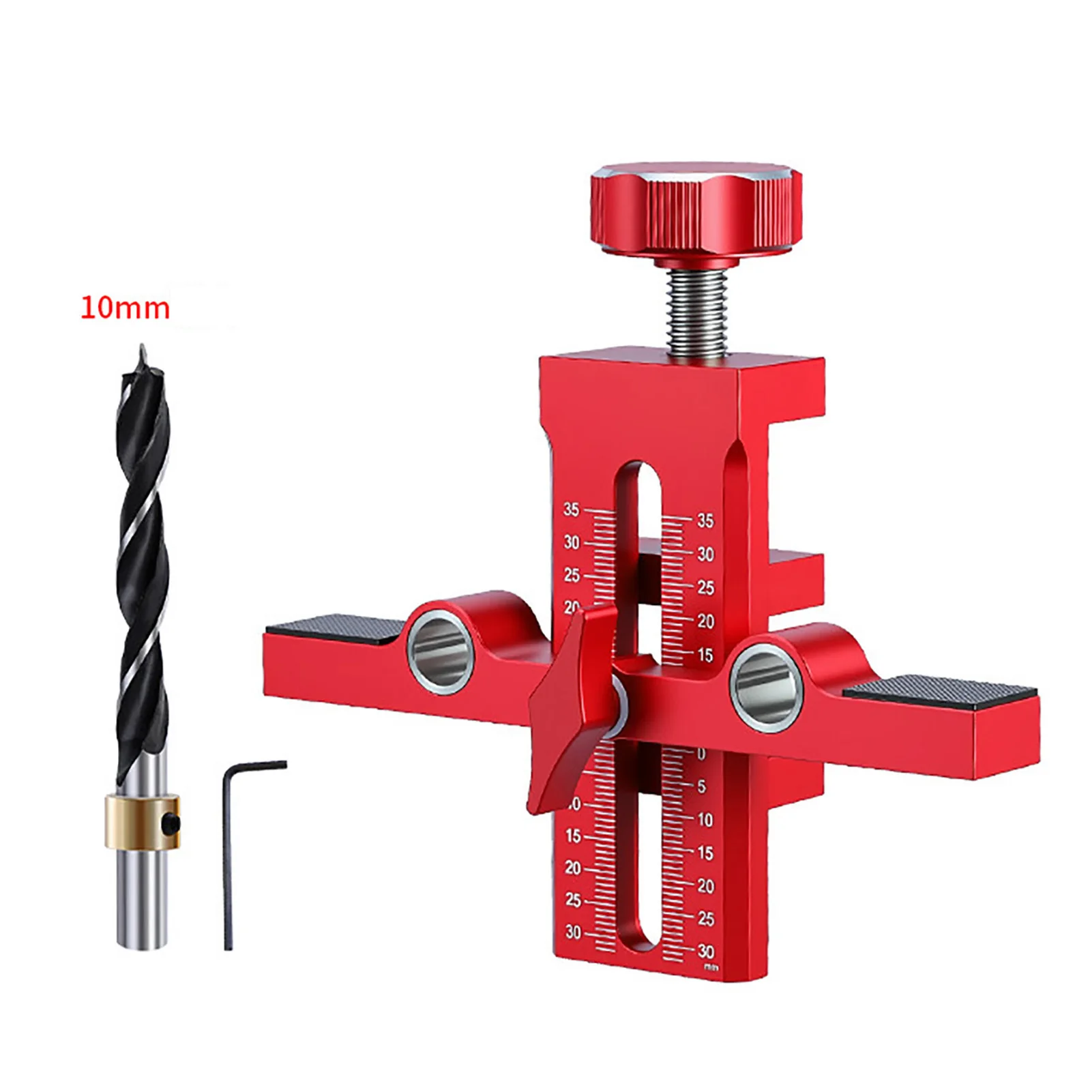 

Cabinet Hardware Jig Adjustable Cabinet Door Mounting Tool with Rebounder Hole Punch for Hinge Alignment Aluminum Alloy