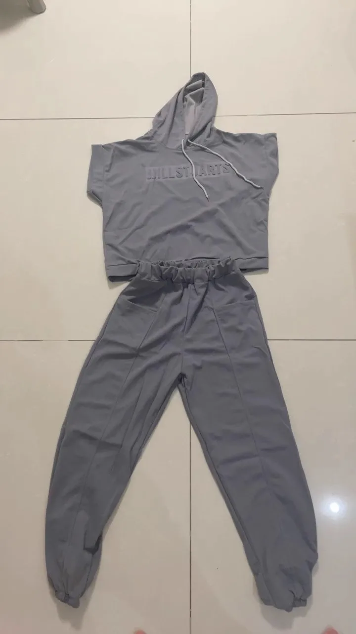 المرأة الصيف بلايز قصيرة الأكمام كاب Sweatershirt تيز السراويل كامل طويل بانت جيب تي شيرت دعوى الرياضة عارضة الدعاوى مجموعات