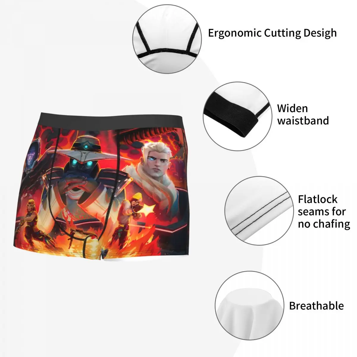 Valorant Game Characters Art Underpants Cotton Panties Male Underwear Print Shorts Boxer Briefs