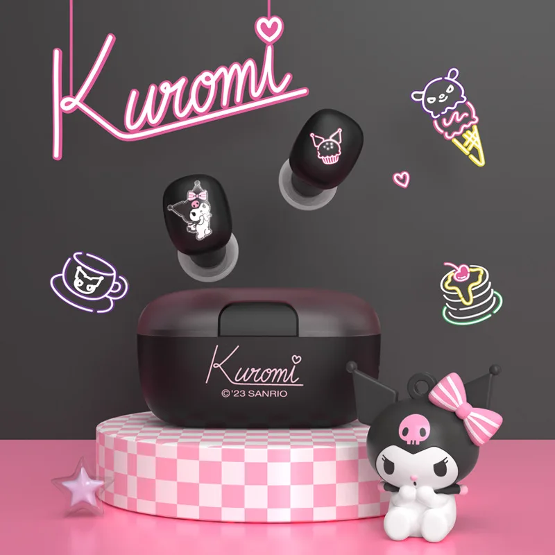 

Sanrio Kuromi Noise Canceling Bluetooth Headphones Cinnamoroll Melody Pochacco Sports Touch Gaming Headphones Holiday Gift