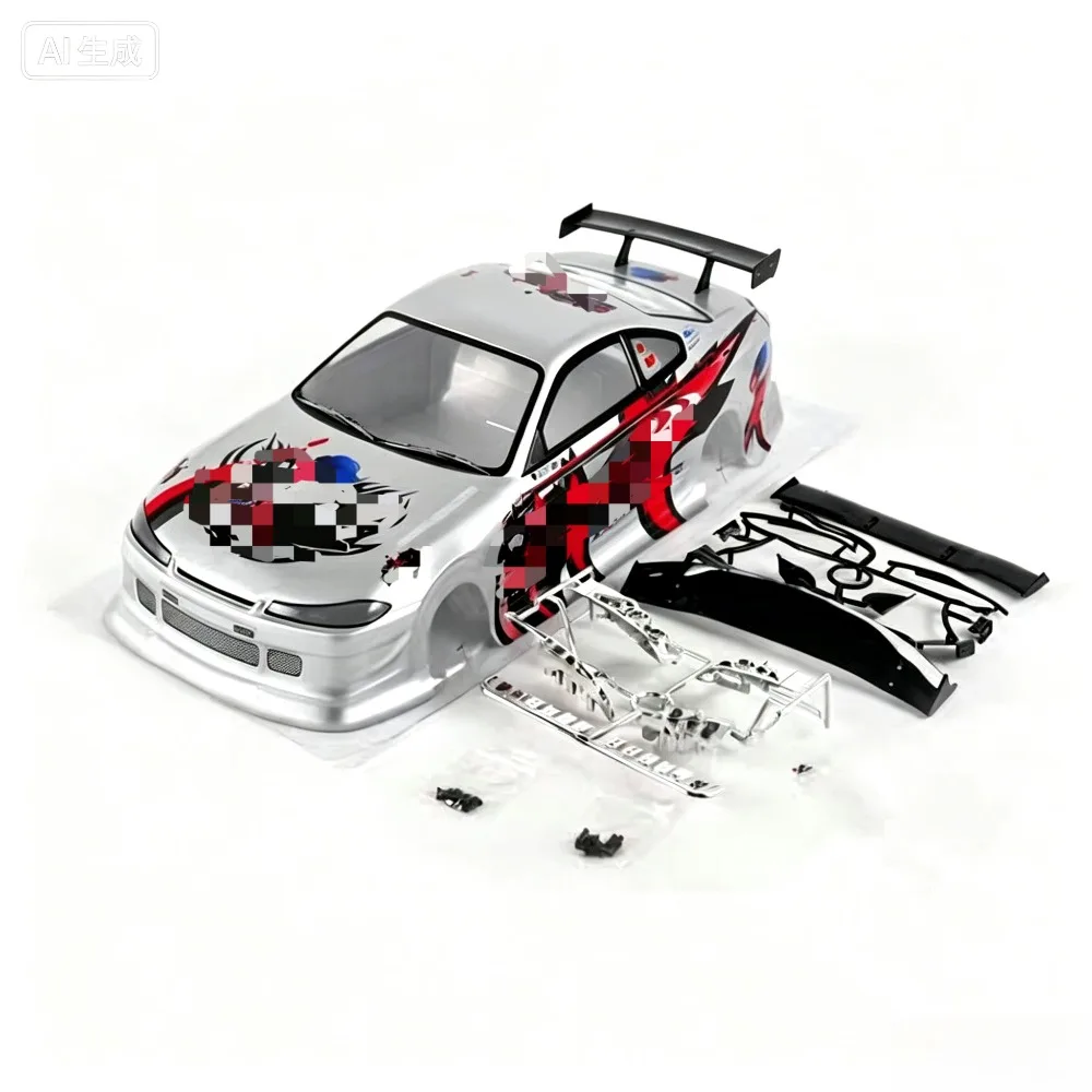 RC Drift On Road PVC Body Shell 190mm With Light Cup Rear Spoiler Part 1/10 RC Car for Silvia S15 customizable size Accessory