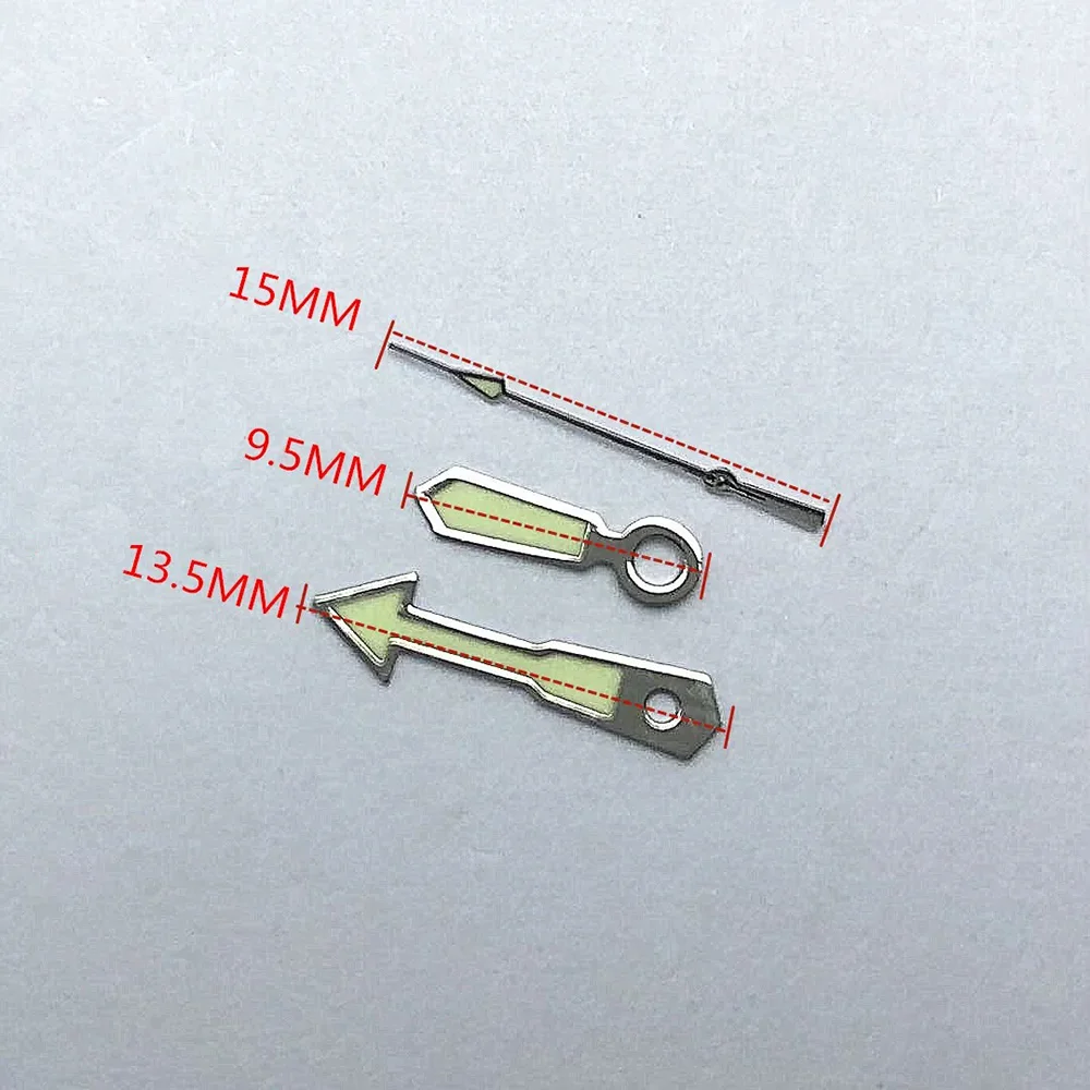 Accesorios para reloj, manecillas de horas, minutos y segundos con luminosas, adecuadas para piezas de reparación de relojes con movimiento 8200, agujas para reloj