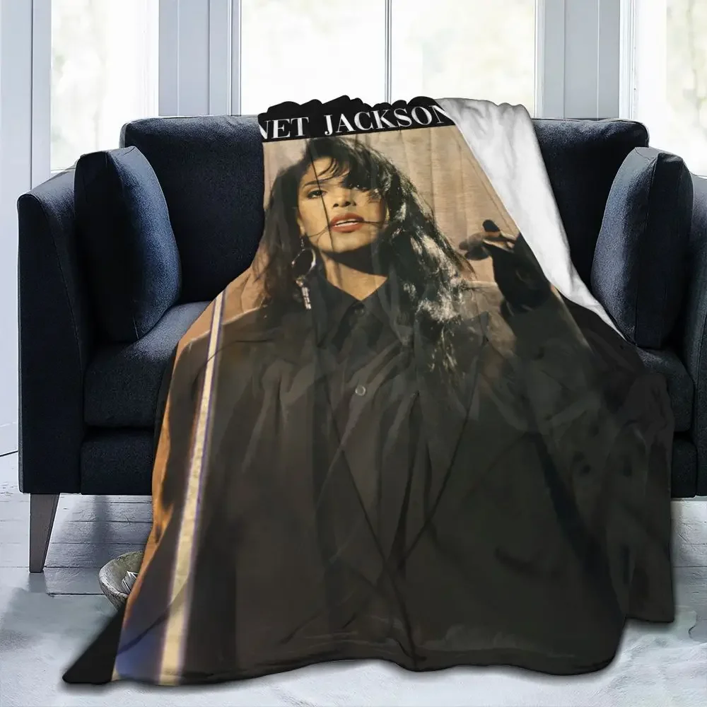 Janet Jackson Blanket American Singer Camping Flannel Throw Blanket Soft Warm Bedroom Design Bedspread Gift Idea