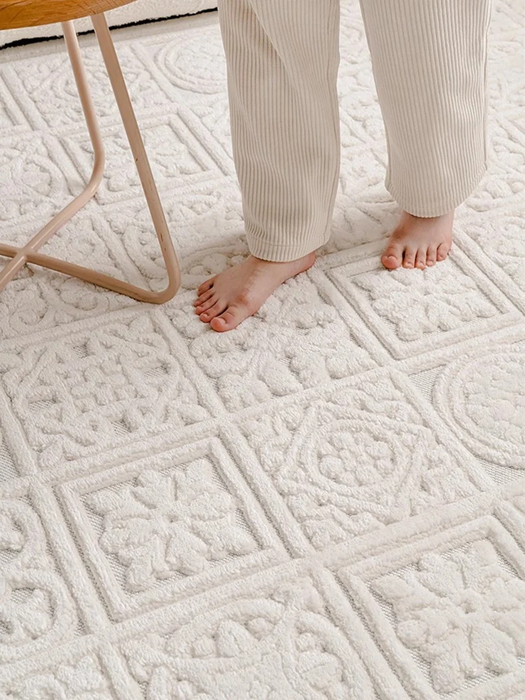 

French Cream Rugs and Carpet for Living Room Home Thick Bedroom Mat Large Villa Cloakroom Carpet Modern Sofa Table Mats