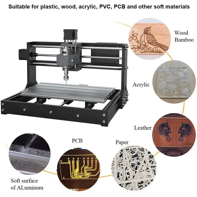 Hot Sale 3018 Pro CNC Wood Carving Machine 300X180 Router Milling Machine with 3D Cnc 3 Axis 3 in 1  Engraving Machine view 4