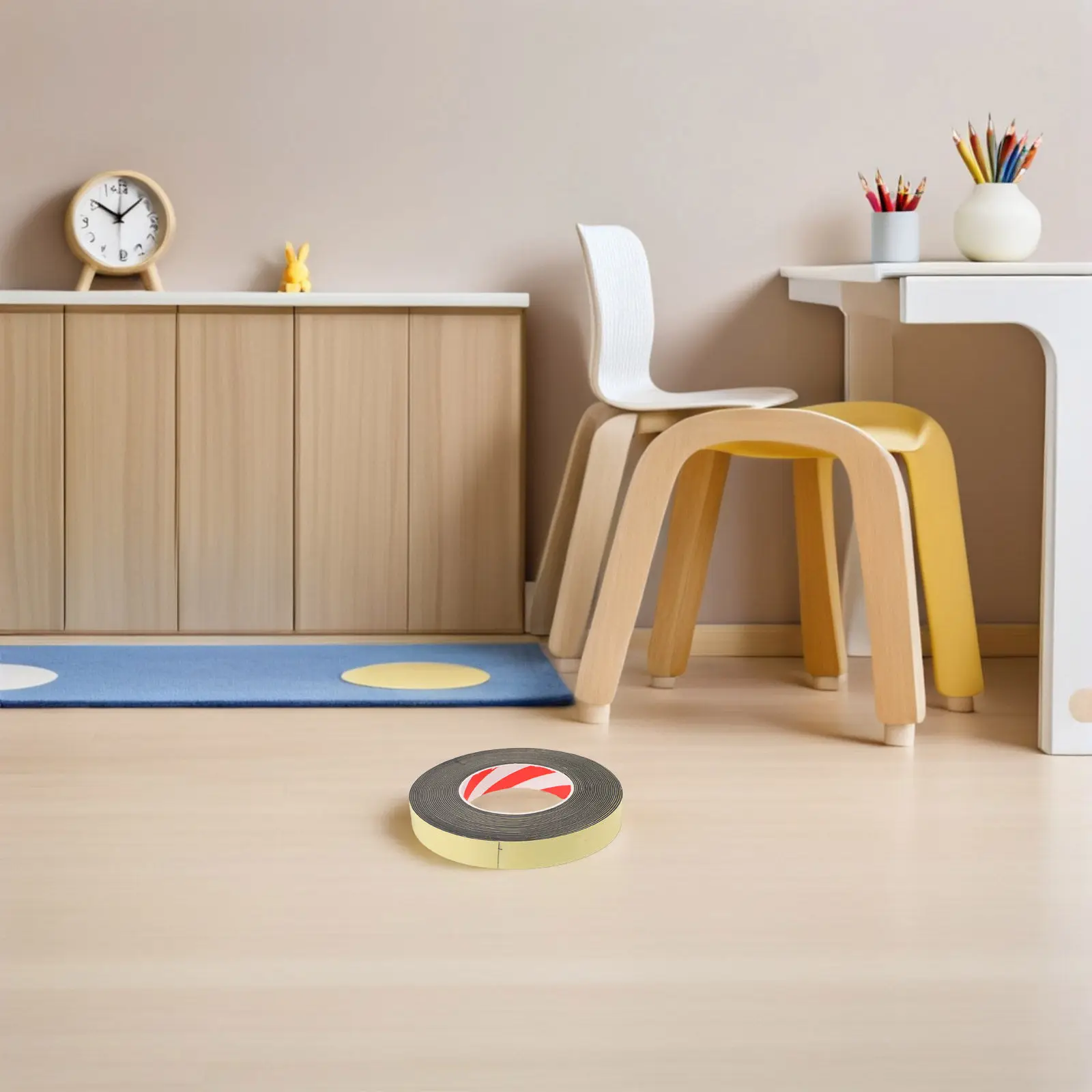 1 Roll Rocking Horse Silent Anti-Slip Stickers Self-Adhesive Grip Pads Floor Scratch Protectors Noise Dampening Nursery Rocking