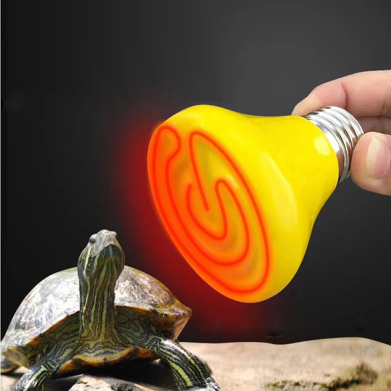 220V E27 Pet Warmer Bulb Brooder Far Infrared Heating Lamp yellow Black Ceramic Chickens Tortoise Lizard Reptile Light