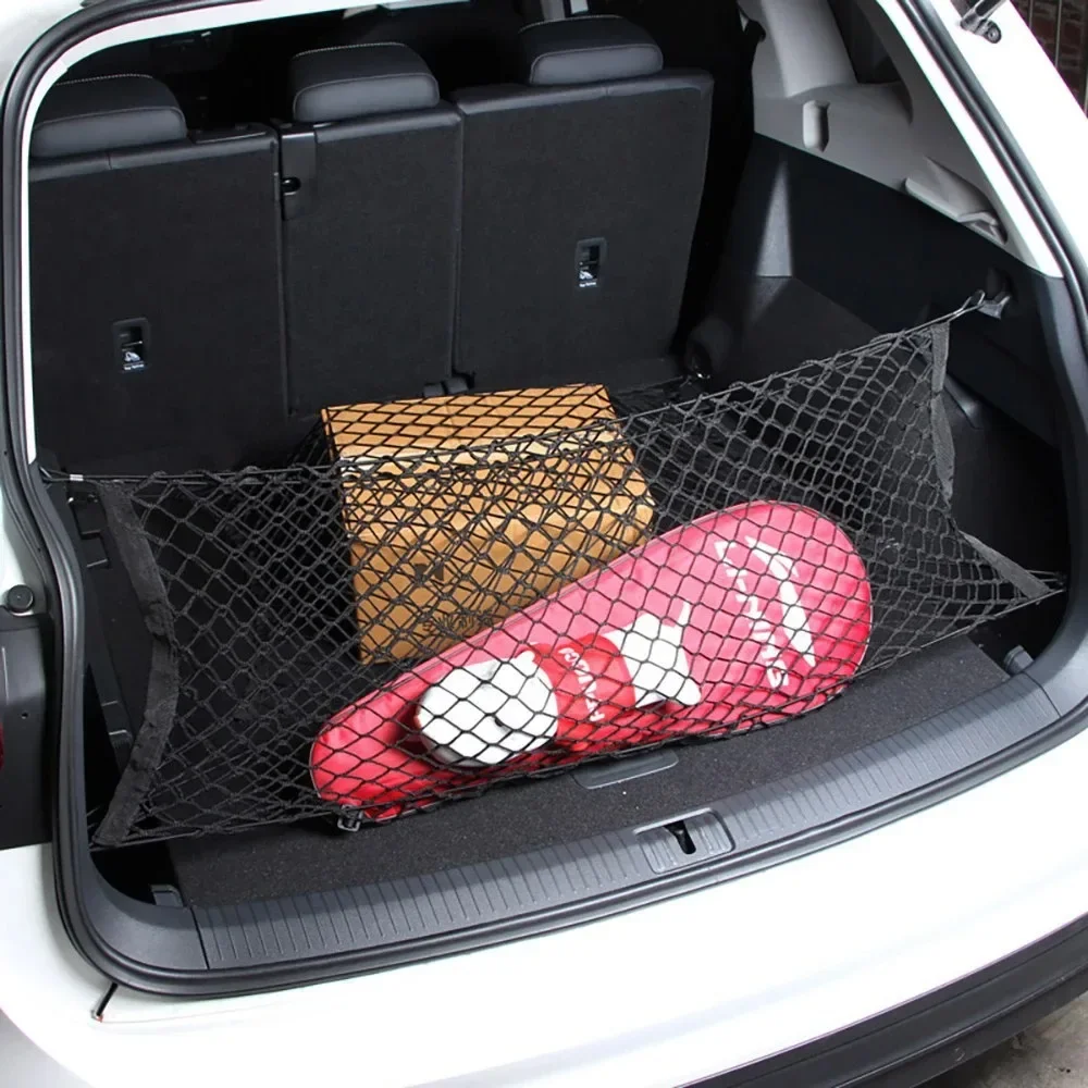 Auto Trunk Rear Cargo Luggage Nylon Mesh Elastic Storage 90x30CM/40x110CM Net Holder With 4 Plastic Hooks Pockets image 5