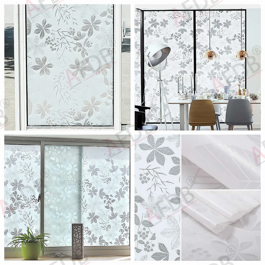 2/3/5Meter Frosted Window Film Privacy Stained Glass Self Adhesive Vinyl Film for Home Insulation Explosion-Proof Window Sticker