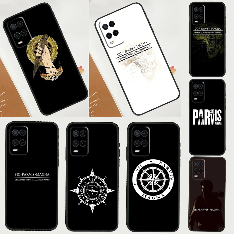 Sic Parvis Magna Uncharted funda de teléfono para Oppo A40 A60 A80 A78 A98 A18 A38 A58 A15 A17 A77 A74 A94 A54 A57S A16 A76 A96