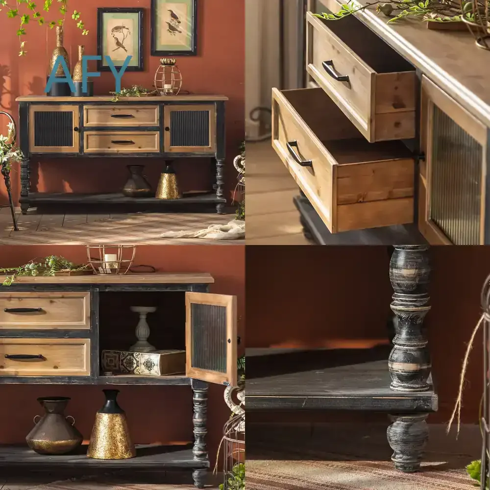 Wabi Sabi Style Bar Cabinet for Coffee Shop Cafe for Home Decor for for Guest Room for Living Room for Tea Station for