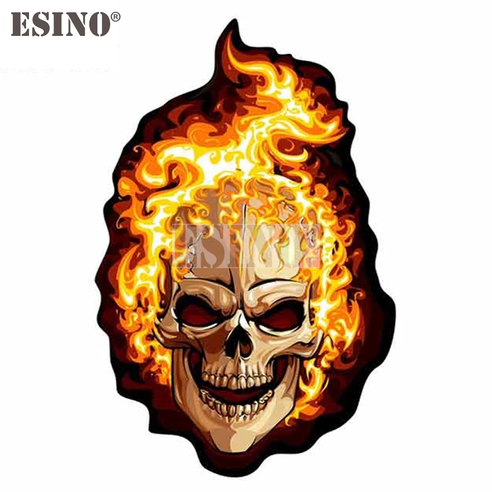 Car Styling Creative Ghost Rider Firing Skull Decal Cartoon PVC  Waterproof Car Body Sticker Pattern Vinyl