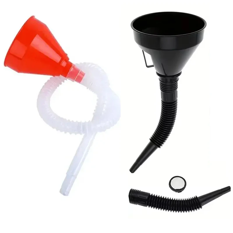 Multi Functional Flexible Automotive Fuel Pipe Hose Funnel Spill-Proof Refueling Oil Changing Tool with Wide Mouth Handle