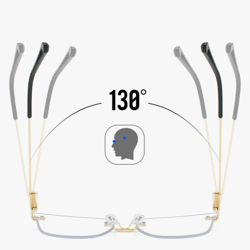 FIRADA Fashion Cat's Eye Eyeglasses Retro Metallic Sexy Rimless Eyewear Comfortable Prescription Glasses Frame For Women 23003-C - Image 6