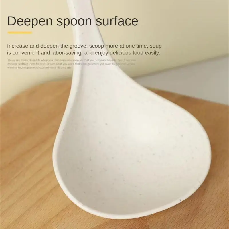 Long Handle Silicone Soup Spoon Large Ramen Noodles Tablespoons Hot Pot Porridge Ladle Scoop Kawaii Japanese Kitchen Utensils