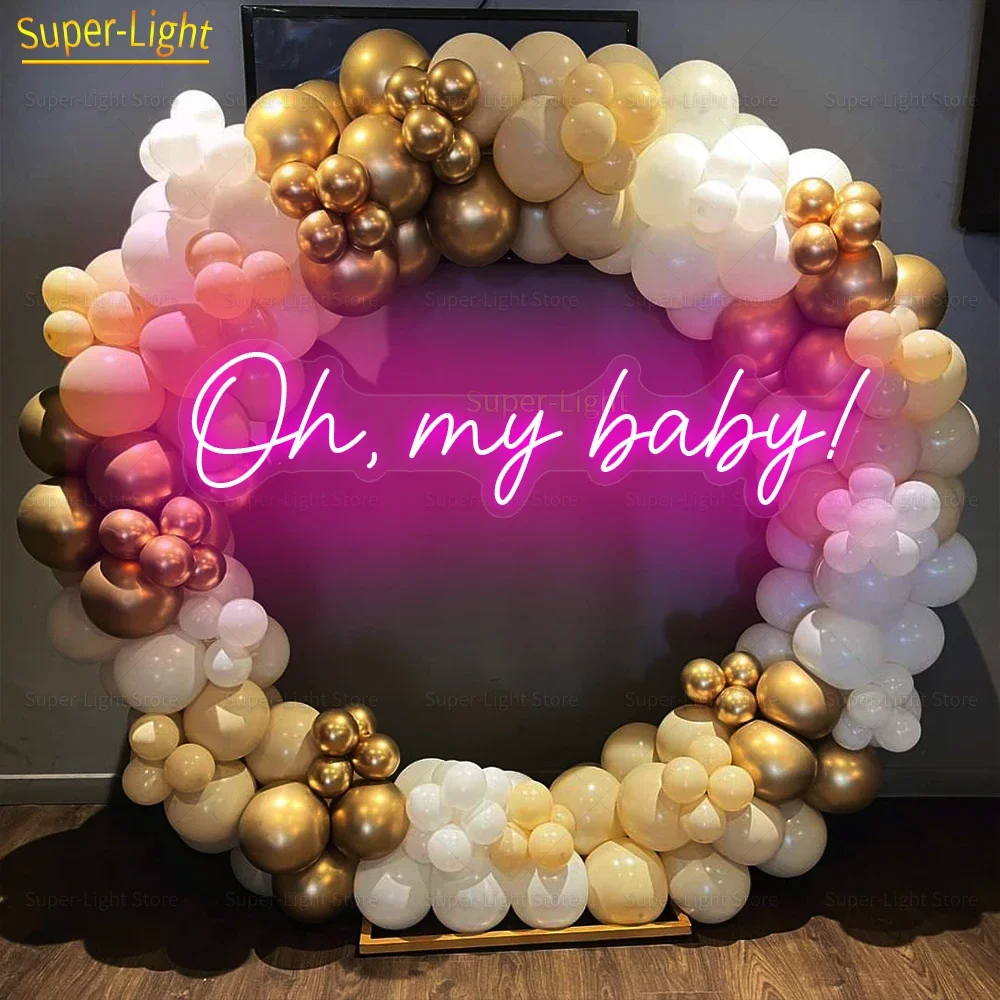 

Custom 100cm Neon Signs Big LED Oh Baby Sign Flexible Signage Neon Light for Baby Show Birthday Party Wall Decoration