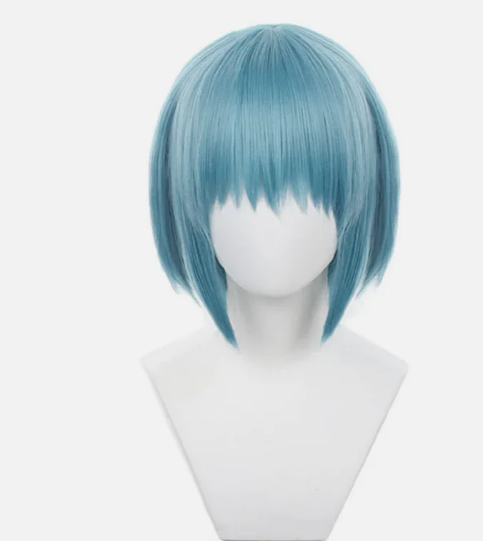 Puella Magi Madoka Magica Sayaka Miki Cosplay Wigs 35cm Sky Blue Synthetic Hair