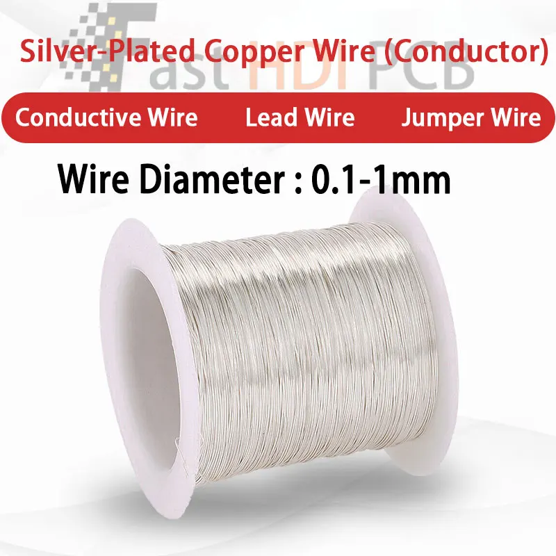 High Conductivity Silver Plated OFC Wire 0.1-2mm Diameter, Tinned Jumper Lead Wire for Arduino Circuit Board Repair (10m/roll)