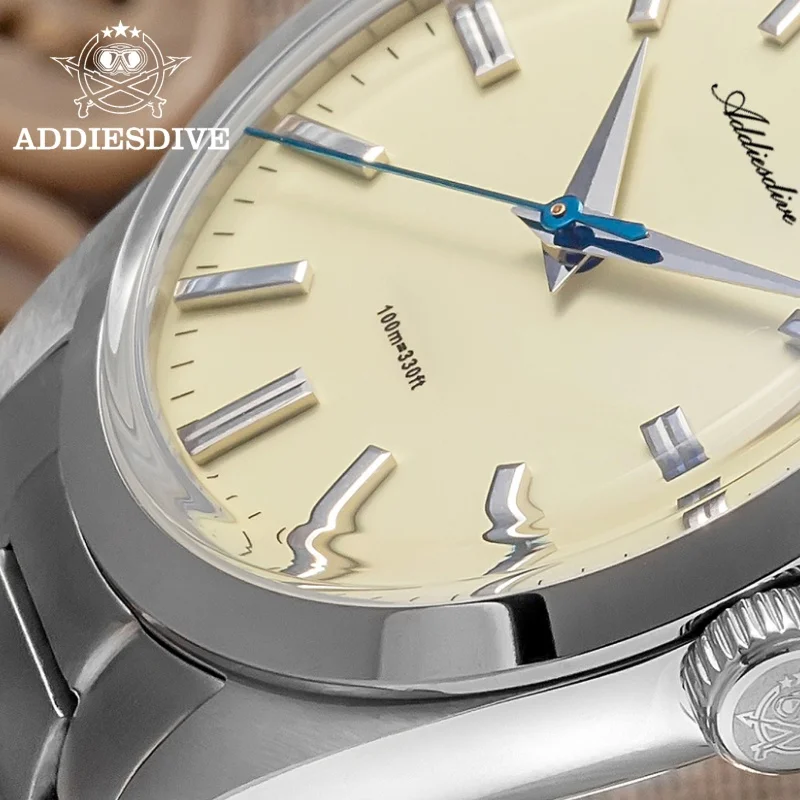 ADDIESDIVE AD2026 Relojes Para Hombre 316L Stainless Steel Men Watch 36mm 10Bar Waterproof VH31 Sapphire Crystal Quartz Watch