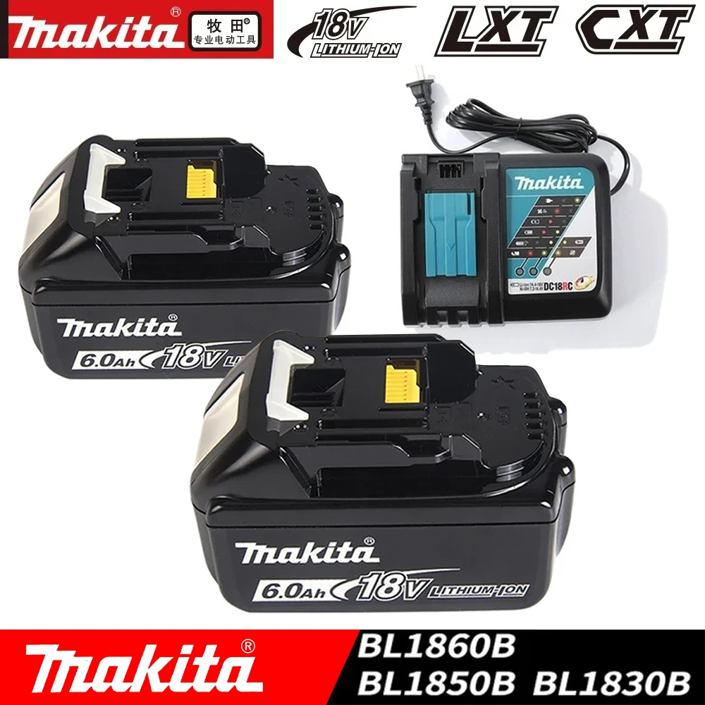 

Original Makita 18V 6000mAh Rechargeable Power Tools Li-ion Battery with LED Replacement LXT BL1860B BL1860 BL1850 BL 1830