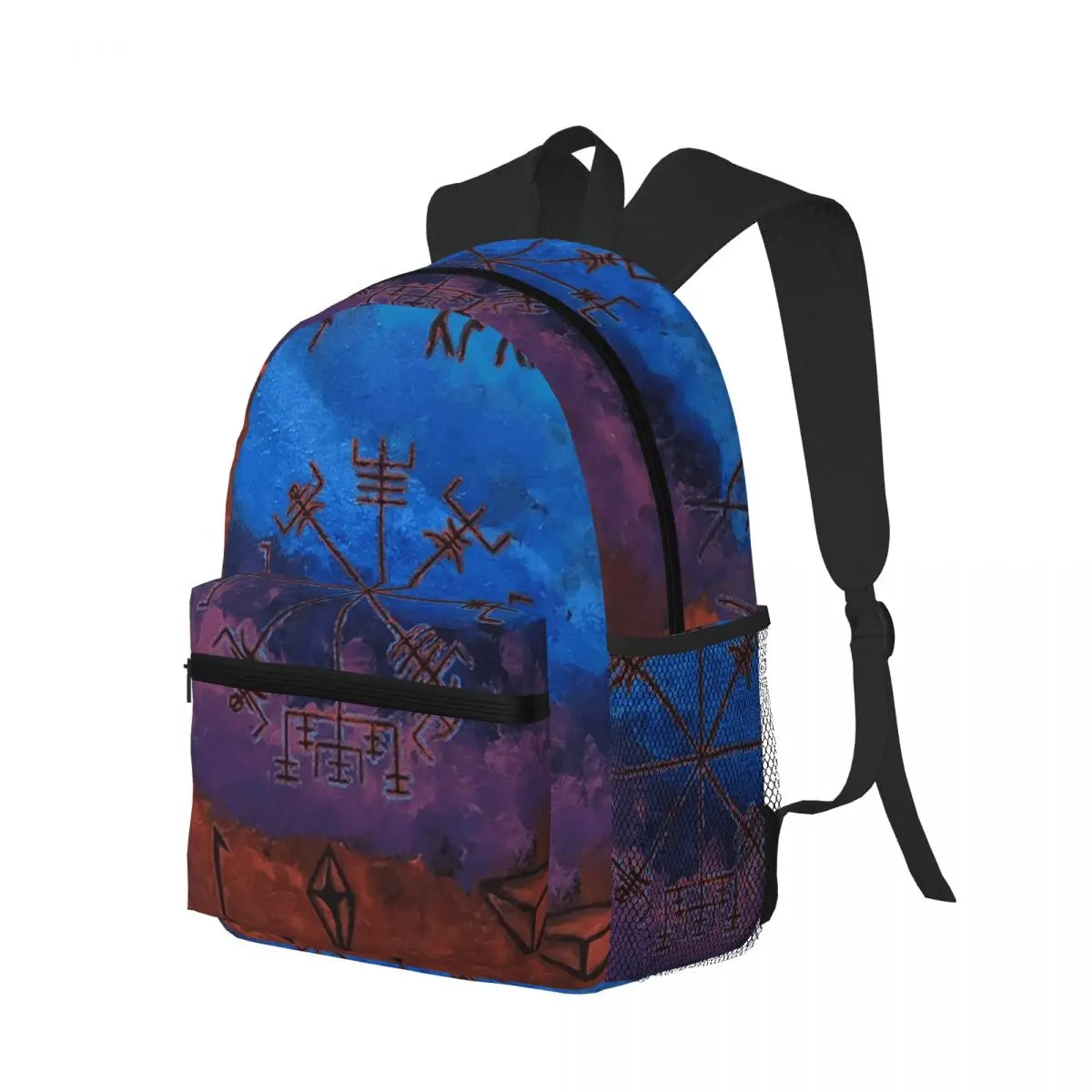 

Viking Compass Vegvisir Valhalla Norse Trail Student Backpack School Bag Hiking Daypack for Men Women Bookbag Shoulder Bags