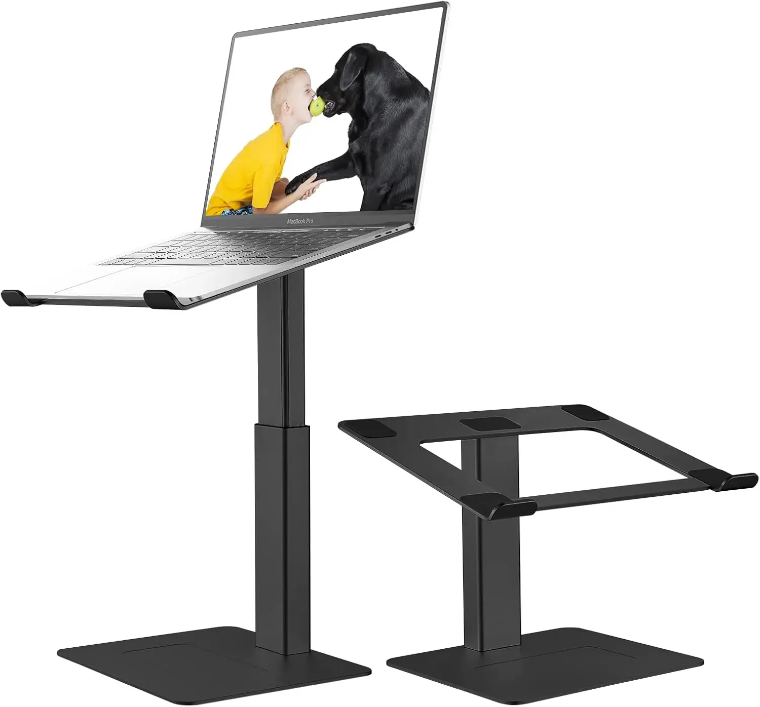 

Ergonomic Aluminum Laptop Stand Adjustable Height 7-15" for 10-17" Notebooks, Desk Riser for Sitting & Standing