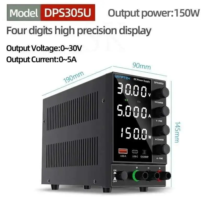DPS3010U DPS305U قابل للتعديل تيار مستمر امدادات الطاقة 30 فولت 10A USB مختبر رقمي مقعد استقرت الجهد المنظم التبديل إمدادات الطاقة