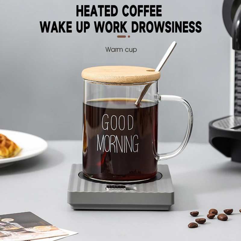 Caneca aquecida elétrica 4h automática fechada, para aquecida com o presente quente do leite de cacau do café o aquecedor constante da caneca de café 60 °c 20 watts de baixa potência