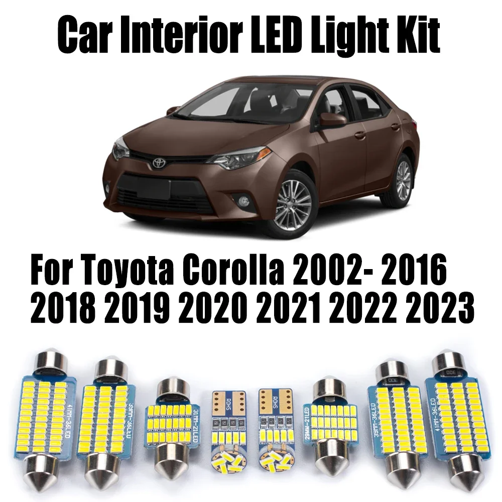 For Toyota Corolla 2002- 2016 2018 2019 2020 2021 2022 2023 Accessories Vehicle LED Interior Ceiling Map Dome Trunk Light Kit