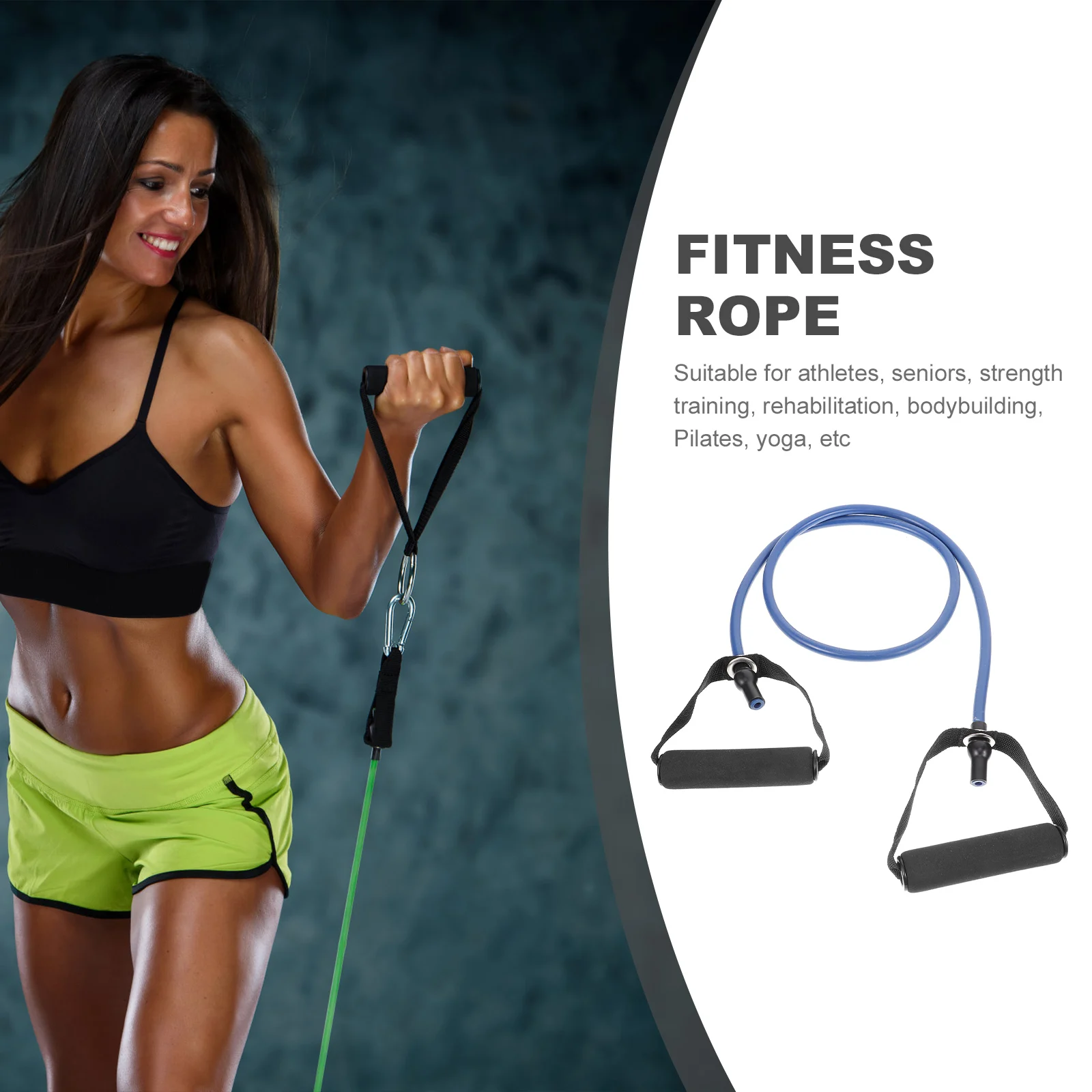 

Fitness Pulling Rope Resistance Bands Handle Sit-Up Ergonomic Non Slip Handle Professional Stretch Band Training Strap