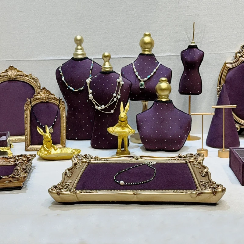 Deep Purple Retro Metal Jewelry Display Stand Ring Stud Necklace Pendant Bracelet Storage and Display Stand